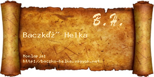 Baczkó Helka névjegykártya